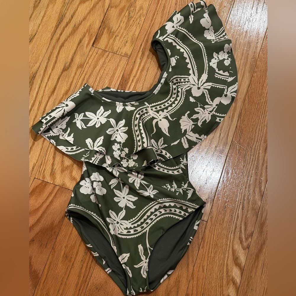 Encantadore Abigail Emerald One Piece One shoulder ruffle - Picture 5 of 7